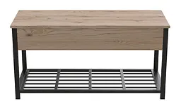 Банкетка з ящиком Ferrum-decor Дрейк 1 550x1000x400 метал Чорний ДСП Дуб Сан-Марино 16 мм (FRD-103046) - мініатюра 3