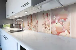 Кухонний фартух Попелюшка вінілова наклейка ПВХ туфелька свічки перли Рожевий 65х250 см Happy Pocket Z180625
