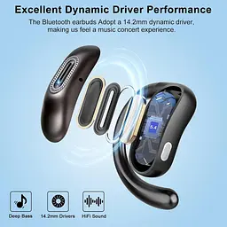 Навушники з відкритим вухом, бездротові навушники Bluetooth 5.4, 50H, навушники з повітряною провідністю, HD стереобасові навушник - мініатюра 5