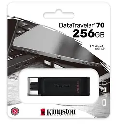 Флеш накопичувач USB 256Gb DataTraveler 70, Black Kingston teh0021078 - мініатюра 3