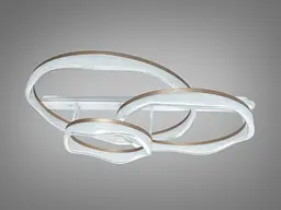 Стельова LED люстра Diasha MX86672/400+800+600CG шампань 170W 3 кільця з пультом - мініатюра 3
