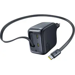 МЗП Baseus EnerCore CJ11 PD67W with retractable cable (3USB-C) (E0121E) Cosmic Black - мініатюра 2