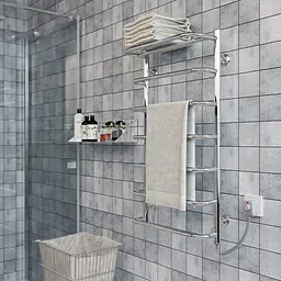 Електрична рушникосушарка Kosser Скоба с полкой 700x500/6 ER рег. ДСп04ЕR, Хром, Праве - мініатюра 4