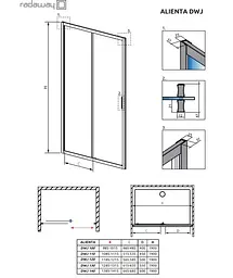 Душові двері Radaway Alienta DWJ 120x190 прозоре скло, чорний (10260120-54-01) - мініатюра 4