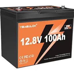 Акумулятор Yeagulch LiFePO4 12V (12.8V/100Ah/1280Wh) (YEAGULCH-12.8V/100Ah Mini) - мініатюра 2