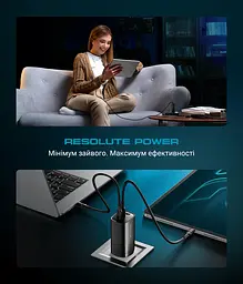 Мережевий зарядний пристрій ArmorStandart Resolute Power ARP-721 67W GaN Black (ARM88384) - мініатюра 3