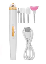 Портативний фрейзер для манікюру та педикюру Flawless Nail Polisher М2 акумуляторна 5 насадок 