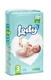 Підгузки дитячі Lody Baby Air midi 3 (4-9 кг) Mega 100 шт. дихаючі натуральний склад