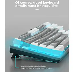 Механічна ігрова клавіатура Aula Mechanical F-3287 White-Grey Keycap KRGD Blue - мініатюра 3
