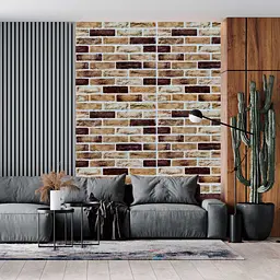 Самоклеюча декоративна 3D панель 3D Loft цегла пісочний клінкер 700x700x5мм (415) - мініатюра 5