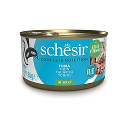 Вологий корм для котів Schesir Tuna Шезір тунець в желе натуральні консерви банка 85 г (750013)
