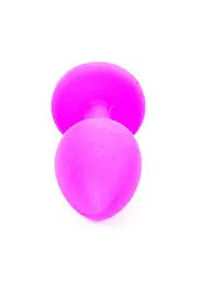 Анальна пробка - Jewellery Silicone Pink Plug S Light Blue - мініатюра 9