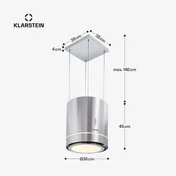Острівна витяжка Klarstein Tron Ambience 540 м3/год (10032579) - мініатюра 2