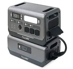Портативна зарядна станція ALLWEI PPS-2400 Portable Power Station + BAT B200 Pro 2400W 4096Wh LiFePO4 - мініатюра 3