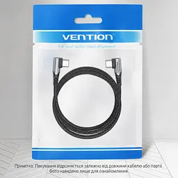 Кабель Vention TANHH USB-C - USB-C кутовий 90° PD 100 Вт 2 м сірий (TANHH) - мініатюра 12