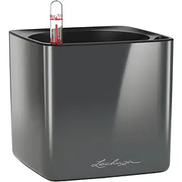 Вазон Lechuza Cube Glossy 14 антрацит (13511)