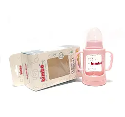 Пляшечка скляна 99396 Bimbo, 120мл, 1шт у коробці (6900067438416) Рожевий - мініатюра 2