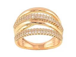 Каблучка XUPING Позолота 18K "Візерунок з кристалами" (11940) р.17 - мініатюра 2