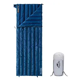 Спальник Naturehike CWM400 (CNK2300SD013) +6°C - з натуральним пухом - темно-блакитний - мініатюра 2