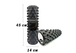 Масажний ролик Grid Roller PRO 45 см Чорний EasyFit fit0024975