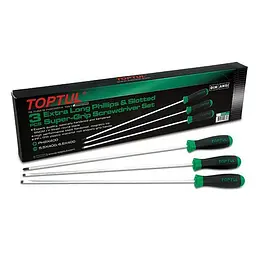 Комплект викруток довгих 3од. (PH2x400, SL5, 5x400, SL6, 5x400) Toptul hoz0007659