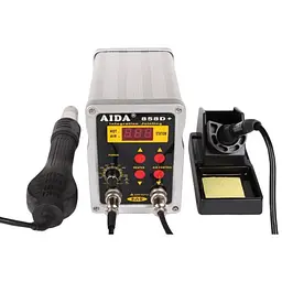 Паяльна станція Aida 858D+ безкомпресорна з феном, паяльником та 1 дисплеєм