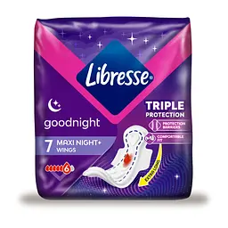 Прокладки гігієнічні Libresse Maxi Goodnight 8 шт. (9522) - мініатюра 2