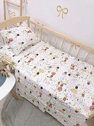 Змінний постільний комплект в дитяче ліжечко 120 x 60 см (наволочка + простирадло + підковдра) BST зайчики