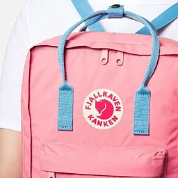 Міський рюкзак Fjallraven Kanken 16 л Classic Рожевий із блакитними ручками - мініатюра 3