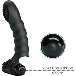 Вібронасадка на палець Pretty Love Alexander Finger Vibrator Black, 13х2.6 см (чорний) - мініатюра 8