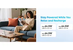 Зарядний пристрій Anker A121-CG11 GAN Charger 70 W, 3xUSB-C, 1xUSB-A, Black - мініатюра 11