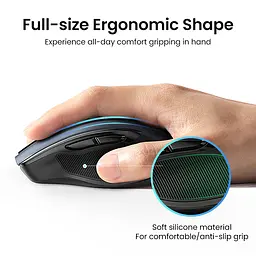 Маніпулятор миша бездротова UGREEN MU006 Ergonomic Wireless Mouse Blue - мініатюра 6
