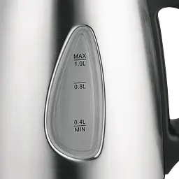 Електрочайник із нержавійки дисковий з шкалою рівня води об'єм 1 л Maestro MR-029 1600 Вт Сріблястий з чорним - мініатюра 4