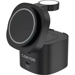 Зарядний пристрій Canyon 4-in-1 wireless charging stand 30W + charger 65W + cable 1.0m black (CNS-WCS405B) - мініатюра 2