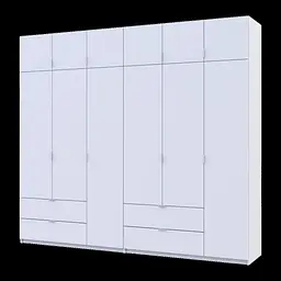 Розпашна Шафа для одягу Doros Лукас Білий 3+3 ДСП 270х50х240 (42005114)