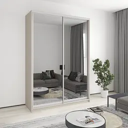 Шафа-купе дводверна MebelStar Комбо AL 2 Дзеркала 170x45x240 см Кашемір (MBS-4166)