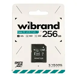 Карта пам'яті Wibrand 256GB microSD class 10 UHS-I U3 (WICDHU3/256GB-A) - мініатюра 2