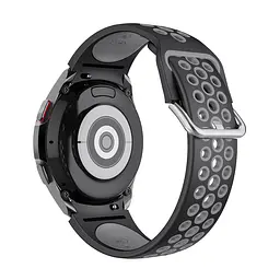 Браслет Galaxy Uniq для Samsung Galaxy Watch 6 Classic 43mm 6 Classic 47mm - чорно-сірий ширина кріплення 20мм силікон Watchbands (W40-6WB52411043) - мініатюра 2