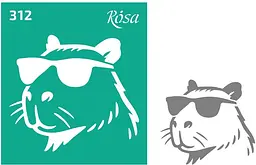 Трафарет багаторазовий самоклеючий №312 9×10см серія Тварини Rosa TALENT