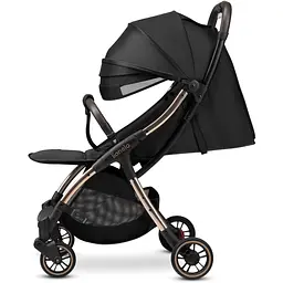Прогулянкова коляска Lionelo Julie One Black Gold, чорна (LO-JULIE ONE BLACK GOLD) - мініатюра 7