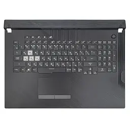 Верхня кришка для Asus ROG Strix G731GW G731GV, (Чорний, топкейс+клавіатура, 16pin підсвічування, Оригінал)