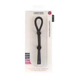 Ерекційне кільце ShotsToys Double Ring Booster (чорний) - мініатюра 2