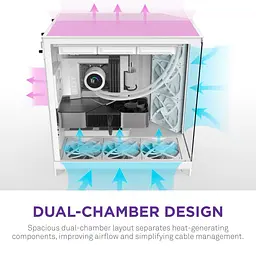 Корпус NZXT H9 Flow Tempered Glass без БЖ White (CM-H92FW-01) - мініатюра 2