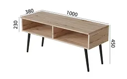 Тумба під ТВ Невада Ferrum-decor 45x100x38 Чорний метал ДСП Дуб Сан-Марино 16 мм (FRD-106724) - мініатюра 3