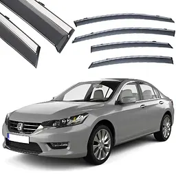 Дефлектори вікон вітровики Benke для Honda Accord 9 2014-2018 Хром Молдинг (BHDAC1423-W/S)