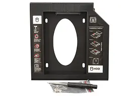 Перехідник Frime Для встановлення 2.5 SSD/HDD у відсік приводу 12.7мм Black (FHDC127P)