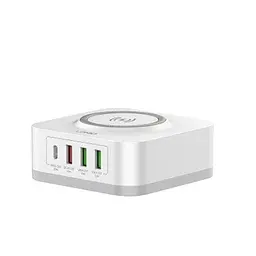 Бездротовий зарядний пристрій Ldnio AW004 3 USB/ Type-C QC PD 32W білий - мініатюра 5