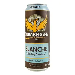 Пиво Grimbergen Blanche, світле, 6%, з/б, 0,5 л - мініатюра 3