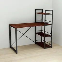 Письмовий стіл Ferrum-decor Серії Конект з етажеркою 75x120x60 чорний ДСП Венге 16мм (FRD-105744)