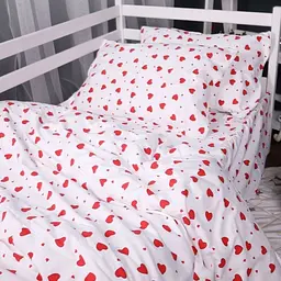 Комплект постільної білизни MirSon Фланель 015 Love білий 110х140 см (2200009652592) - мініатюра 2